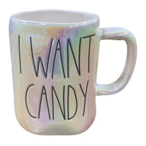 Rae Dunn Iridescent I Want Candy Mug